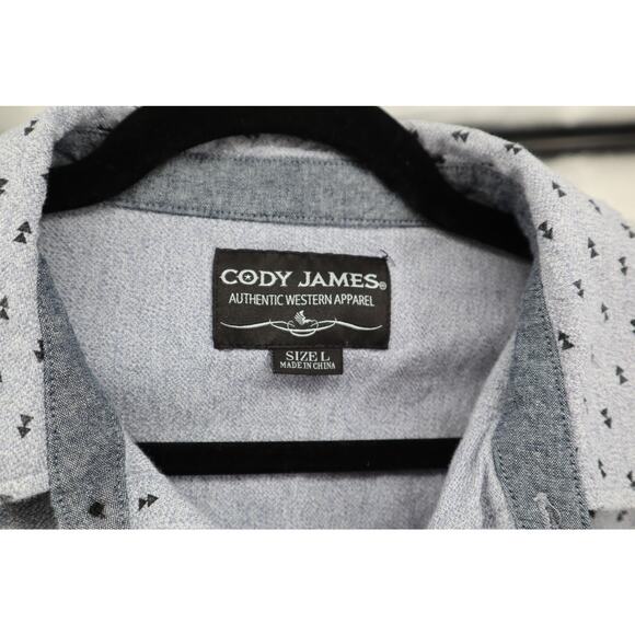Cody James Blue Western Button Down Size L Men's - Picture 3 of 6